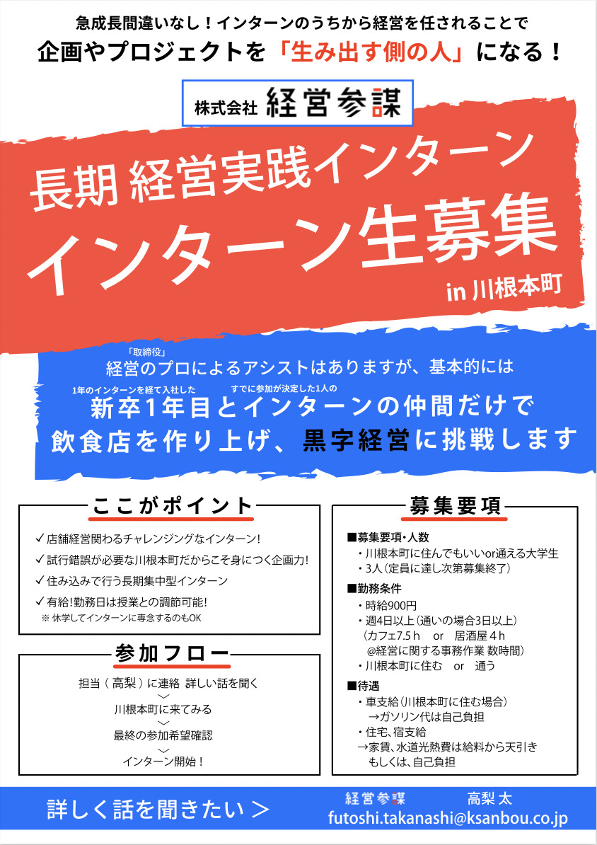 株式会社経営参謀 大学生向け長期経営インターン募集 しずキャン